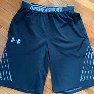 Under Armour Men’s Black Basketball Shorts with Grey Accent